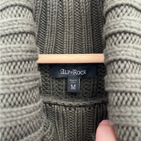 Alp N Rock Simone Chunky Ribbed Knit Fisherman Cozy Turtleneck Sweater - Medium - Picture 7 of 14